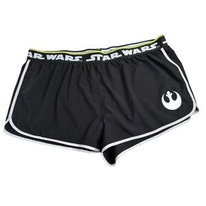 Star Wars Shorts Womens XXL Black Rebel Logo Running Lounge Workout Disney Parks
